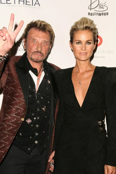Johnny Hallyday, Laeticia Hallyday at the 6th Annual Pink Party, W Hotel, Hollywood, CA. 09-25-10 — Stock Photo, Image