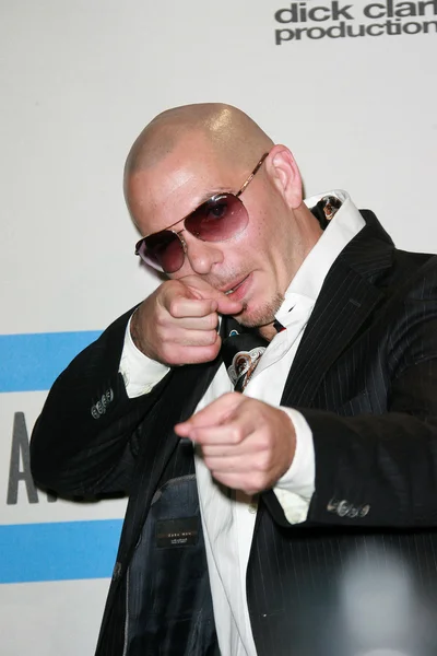 Pitbull no American Music Awards Press Room 2010, Nokia Theater, Los Angeles, CA. 11-21-10 — Fotografia de Stock