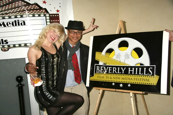 Jessica Kiper i Clinton Wallace w Beverly Hills filmu, telewizji i nowych mediów Festiwal premierze, Aqua Lounge, Beverly Hills, Ca. 10-21-10 — Zdjęcie stockowe
