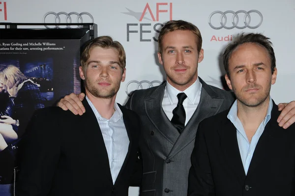 Mike Vogel, Ryan Gosling, Derek Cianfrance Afi Fest 2010,Çin Tiyatrosu, Hollywood, Ca. 11-06-10 de "Blue Valentine" Gösterimi — Stok fotoğraf