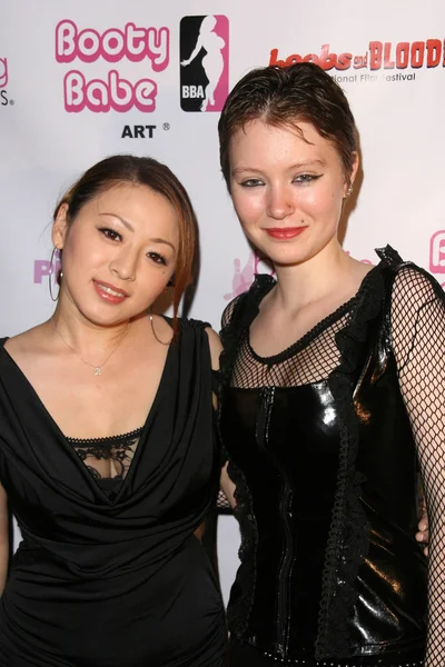 Reiko Yamaguchi and Stefanie Von Guest at the Boobs and Blood International Film Festival Opening Night, New Beverly Cinema, Los Angeles, CA. 09-24-10 — Stock Photo, Image