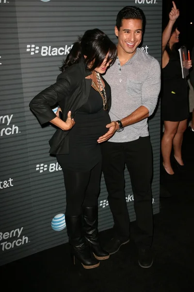 Courtney Mazza and Mario Lopez at the Blackberry "Torch" Launch Party, Private Location, Los Angeles, CA. 08-11-10 — Stock Photo, Image