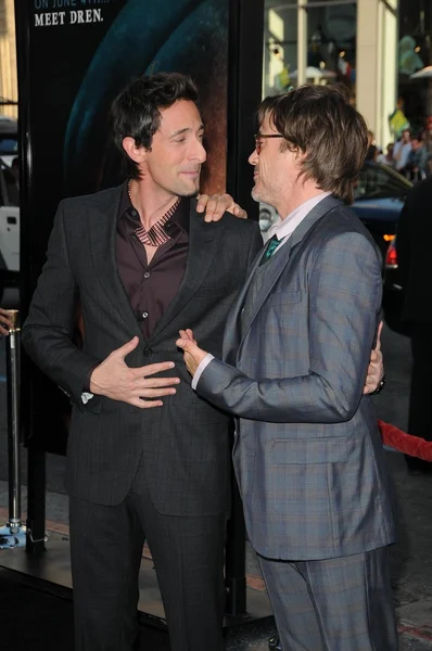 Adrien Brody and Robert Downey Jr. at the Splice Los Angeles Premiere, Chinese Theatre, Hollywood, CA. 06-02-10 — Stock Photo, Image