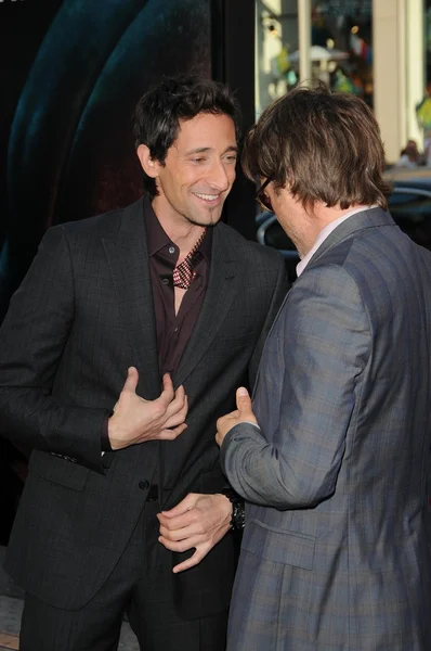 Adrien Brody and Robert Downey Jr. at the Splice Los Angeles Premiere, Chinese Theatre, Hollywood, CA. 06-02-10 — Stock Photo, Image
