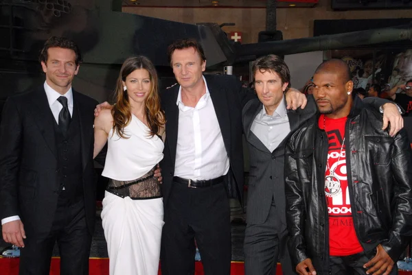 Bradley Cooper, Jessica Biel, Liam Neeson, Sharlto Copley, Quinton "Rampage" Jackson — Foto Stock