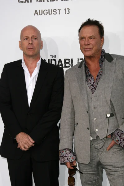 Bruce Willis e Mickey Rourke — Fotografia de Stock