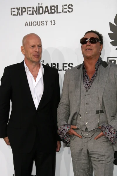 Bruce Willis y Mickey Rourke — Foto de Stock