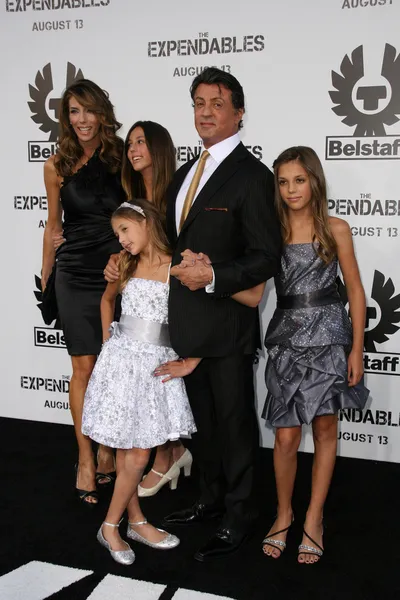 Sylvester Stallone, Jennifer Flavin and children — Stock Photo, Image