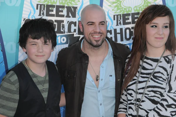 Chris Daughtry, son Griffin and daughter Hanna — Stock Photo, Image