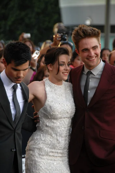 Taylor Lautner, Kristen Stewart, Robert Pattinson — Stok fotoğraf