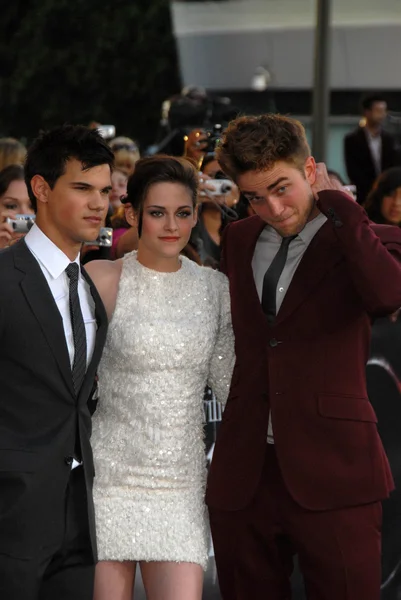 Taylor Lautner, Kristen Stewart, Robert Pattinson — Foto de Stock