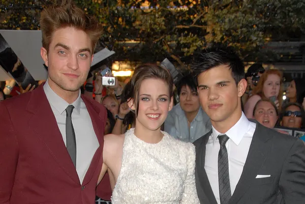 Robert Pattinson, Kristen Stewart a Taylor Lautner — Stock fotografie