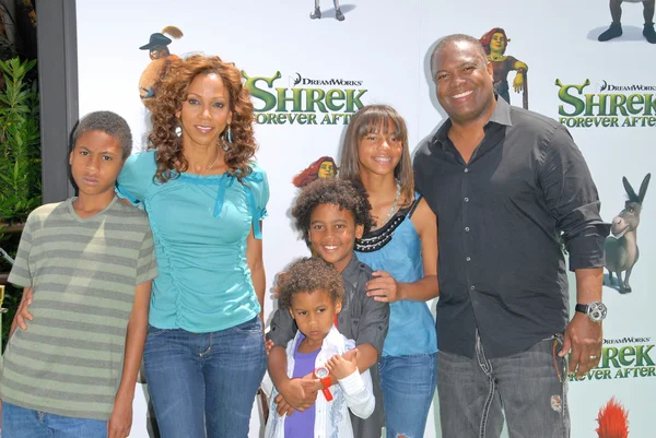 Holly Robinson Peete, Rodney Peete and familyat the "Shrek Forever After" Los Angeles Premiere, Gibson Amphitheater, Universal City, CA. 05-16-10 — Stock Photo, Image
