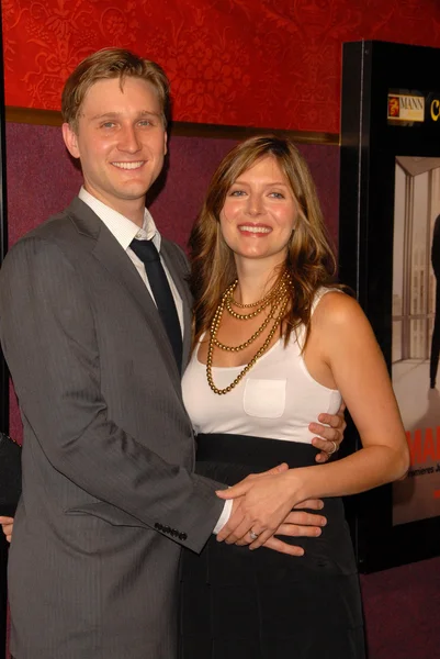 Aaron Staton with wife Connie Fletcher at AMCs Mad Men Season 4 Los Angeles Premiere, Mann Chinese 6, Hollywood, CA 07-20-10 — Stock Photo, Image