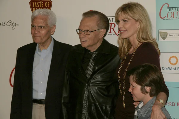 Larry King, wife Shawn Southwick, son — Stock Photo, Image