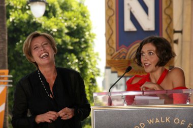 Emma Thompson and Maggie Gyllenhaal at the induction ceremony for Emma Thompson into the Hollywood Walk of Fame, Hollywood, CA. 08-06-10