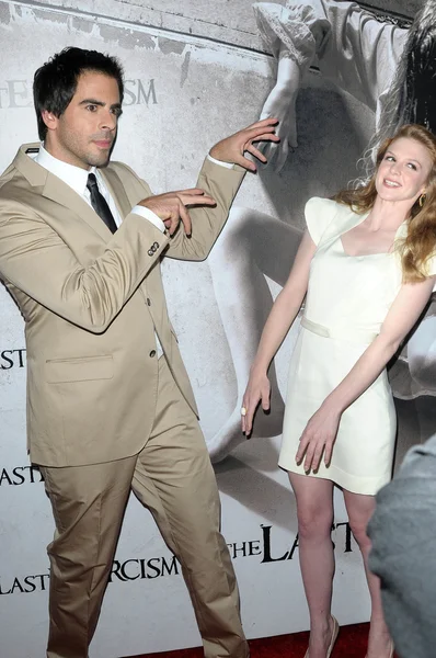 Eli roth en ashley bell — Stockfoto