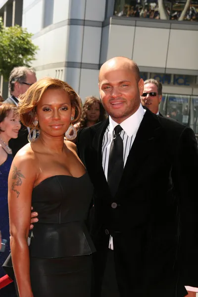 Melanie Brown and Stephen Belafonte at the 2010 Primetime Creative Arts Emmy Awards, Nokia Theater L.A. Live, Los Angeles, CA. 08-21-10 — Stock Photo, Image
