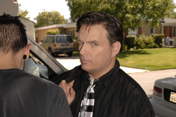 Damian Chapa on the set of the fourth day of shooting "Brando Unauthorized," Private Location, North Hollywood, CA. 07-05-10 — Stock Photo, Image