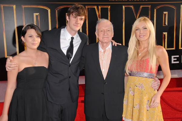 Hugh Hefner och sonen Marston Hefner på "Iron Man 2" världspremiär, El Capitan Theater, Hollywood, ca. 04-26-10 — Stockfoto