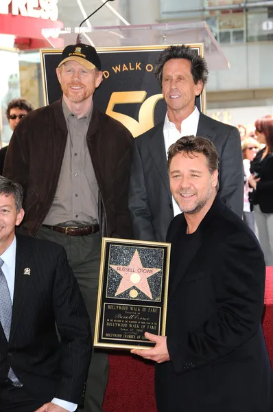 Ron Howard, Russell Crowe e Brian Grazer — Fotografia de Stock