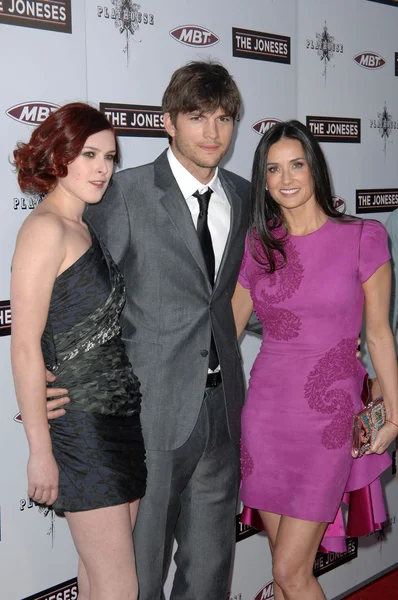 Rumer Willis, Ashton Kutcher and Demi Moore — Stock Photo, Image