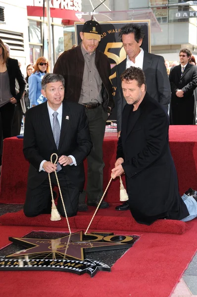 Leron Gubler, Ron Howard, Russell Crowe et Brian Grazer — Photo