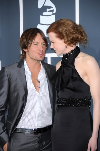 Keith Urban and Nicole Kidman at the 52nd Annual Grammy Awards - Arrivals, Staples Center, Los Angeles, CA. 01-31-10 — Stock Photo, Image