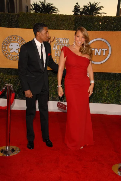 Nick Cannon and Mariah Carey at the 16th Annual Screen Actor Guild Awards Arrivals, Shrine Auditorium, Los Angeles, CA. 01-23-10 — Stock Photo, Image