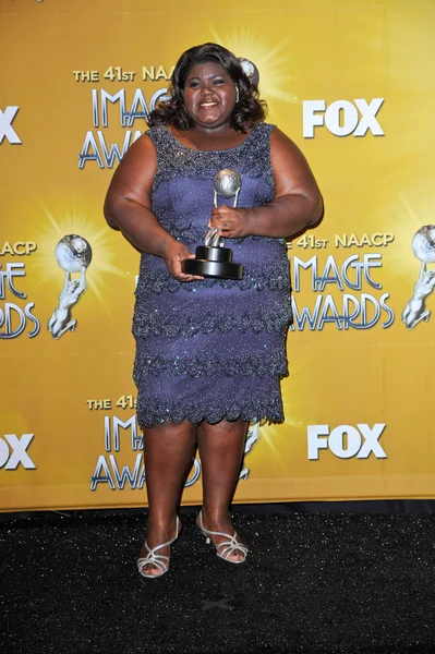 Gabourey sidibe bei den 41. naacp image awards - pressesaal, shrine auditorium, los angeles, ca. 26-02-2010 — Stockfoto