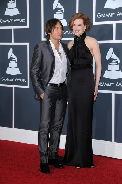 Keith Urban e Nicole Kidman al 52nd Annual Grammy Awards - Arrivi, Staples Center, Los Angeles, CA. 01-31-10 — Foto Stock