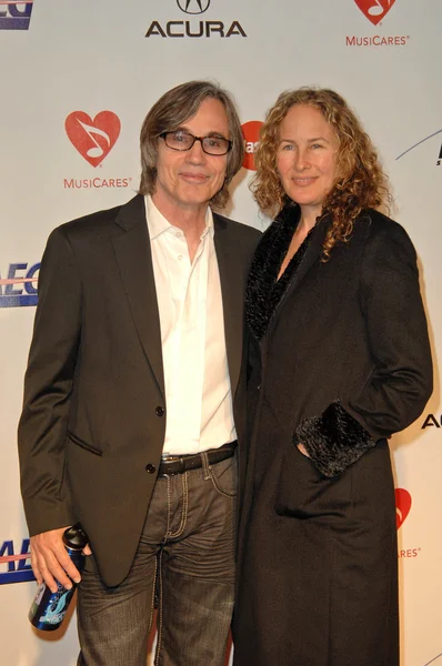 Jackson browne och dianna cohen — Stockfoto