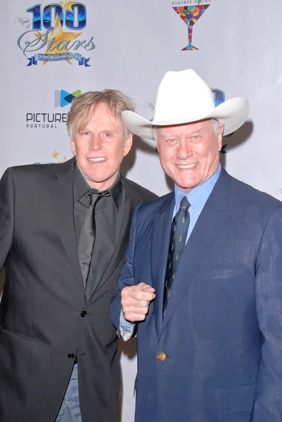 Gary Busey y Larry Hagman — Foto de Stock