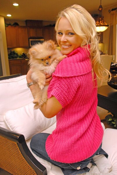 Katie Lohmann photo shoot for Purebred Breeders with ner new dog Cody, Private Location, Brentwood, CA. 01-21-10