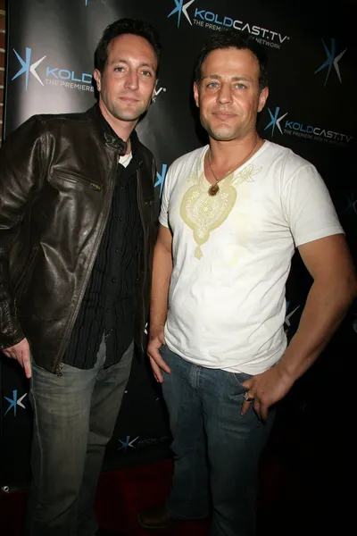 Marc Clebanoff en Louis Mandylor op de "Redemption: The Darkness aflopend" Web Series Screening gehost door Koldcast.tv, Cinespace, Hollywood, Ca. 02-19-10 — Stockfoto