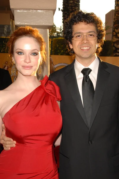 Christina Hendricks and Geoffrey Arend at the 16th Annual Screen Actor Guild Awards Arrivals, Shrine Auditorium, Los Angeles, CA. 01-23-10 — ストック写真