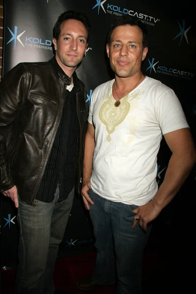 Marc Clebanoff y Louis Mandylor en la proyección de la serie web "Redemption: The Darkness Descending" organizada por Koldcast.tv, Cinespace, Hollywood, CA. 02-19-10 —  Fotos de Stock