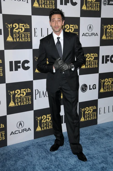 Adrien Brody at the 25th Film Independent Spirit Awards, Nokia Theatre L.A. Live, Los Angeles, CA. 03-06-10 — Stock Photo, Image