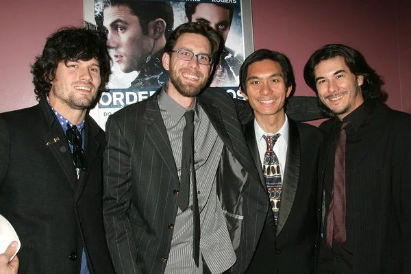 Bret roberts, james avallone, tony genç ve james duval sinema epoch, laemmle'nın günbatımı 5, west hollywood, ca. 02-12-10 tarafından barındırılan "sipariş of chaos" los angeles galasında — Stok fotoğraf