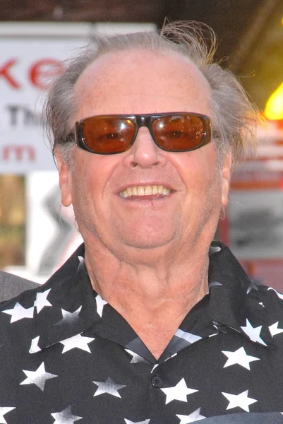 Jack Nicholson en la ceremonia de inducción del Paseo de la Fama de Hollywood para Dennis Hopper, Hollywood Blvd., Hollywood, CA. 03-26-10 — Foto de Stock