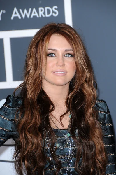 Miley Cyrus at the 52nd Annual Grammy Awards - Arrivals, Staples Center, Los Angeles, CA. 01-31-10 — Stok fotoğraf