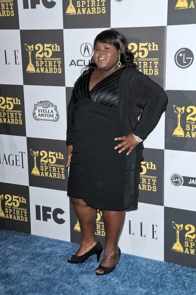 Gabby sidibe bei den 25. film independent spirit awards, nokia theatre l.a. live, los angeles, ca. 03-06-10 — Stockfoto