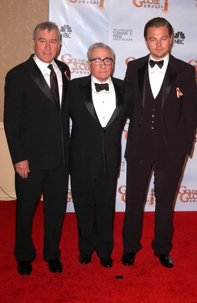 Robert De Niro, Martin Scorsese and Leonardo DiCaprio — Stock Photo, Image
