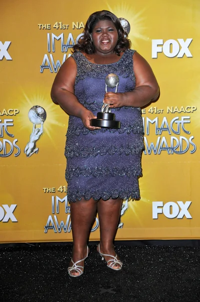 Gabourey sidibe 41 naacp görüntü - basın odası, tapınak auditorium, los angeles, ca. 02-26-2010 Ödülleri — Stok fotoğraf