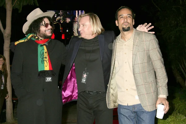 Don Was, Joe Walsh and Ben Harper at the induction ceremony for Ringo Starr into the Hollywood Walk of Fame, Hollywood, CA. 02-08-10 — Stok fotoğraf