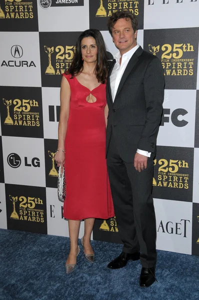 コリン ・ ファースと妻リビア giuggioli — ストック写真