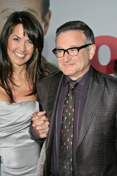 Susan Schneider y Robin WIlliams — Foto de Stock