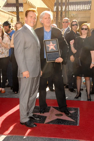 Arnold Schwarzenegger, James Cameron — Stock Photo, Image