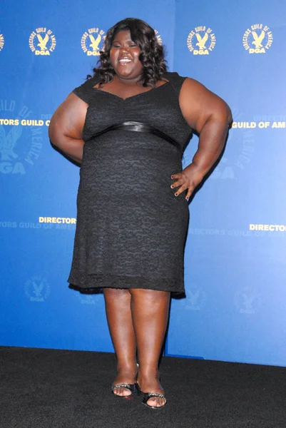 Gabourey Sidibe at the 62nd Annual DGA Awards - Press Room, Hyatt Regency Century Plaza Hotel, Century City, CA. 01-30-10 — Stock Photo, Image