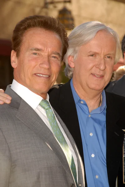 Arnold Schwarzenegger, James Cameron — Zdjęcie stockowe